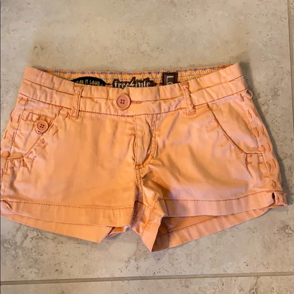 Sherbet orange short shorts